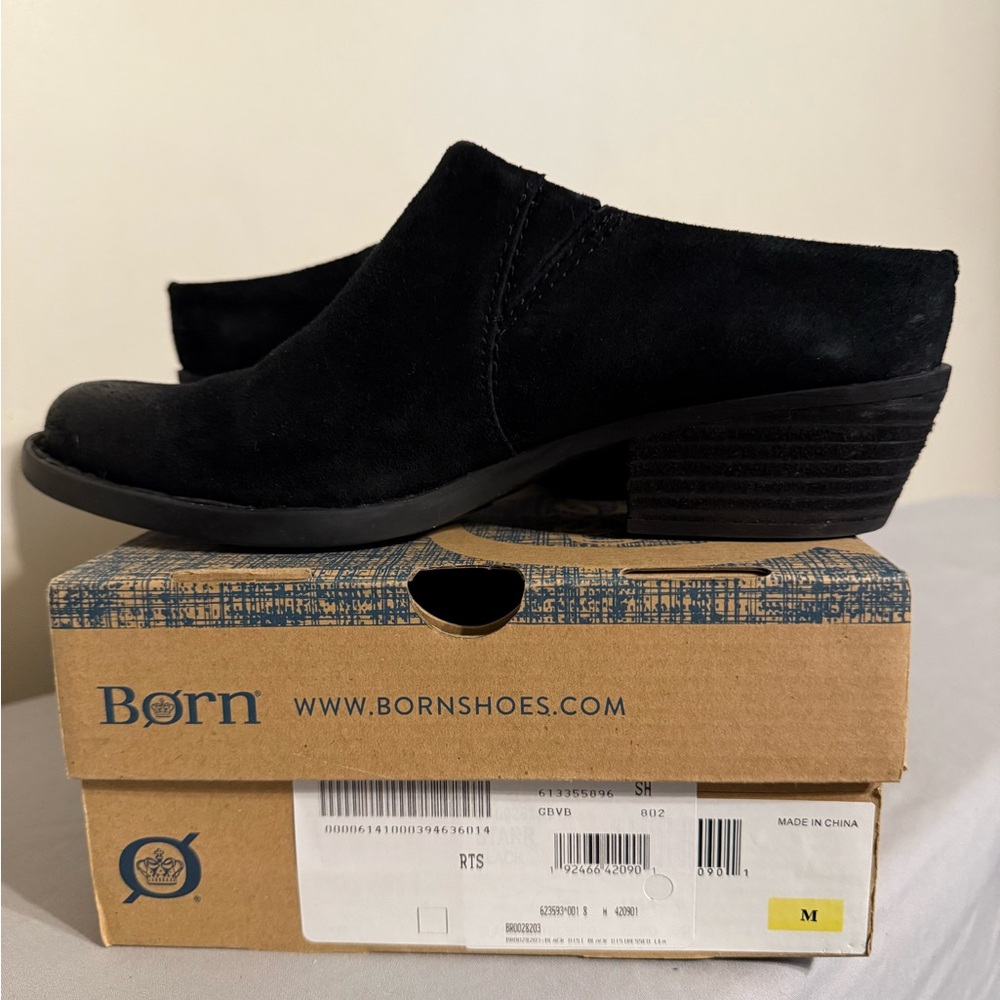 Born Women's Black Suede Clogs